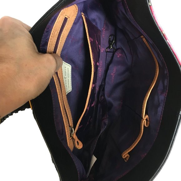 Anuschka NEVER USED Handpaint Leather Shoulder Bag Lady Bugs Butterfly - Picture 8 of 12